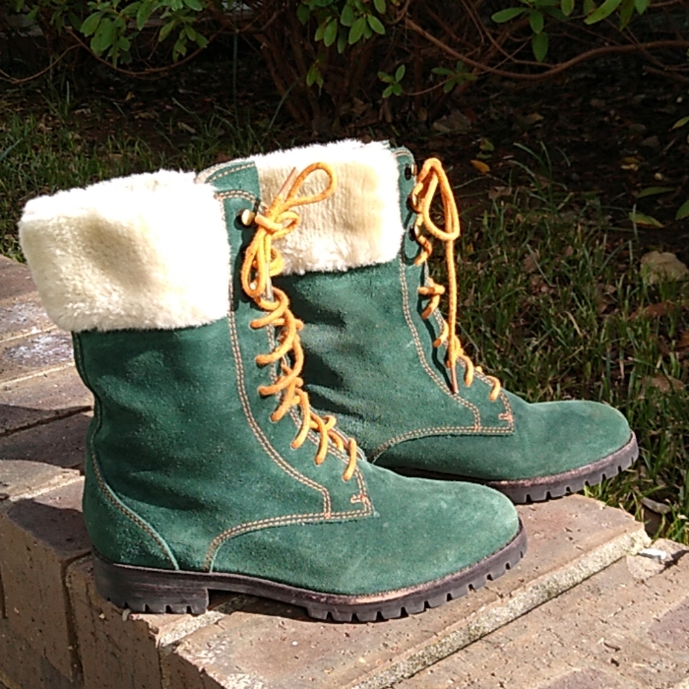 NWOT Cole Haan Nike Air Faux Fur Combat Suede Boot